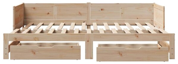 VidaXL kihúzható heverő fiókokkal matrac nélkül 90 x 190 cm