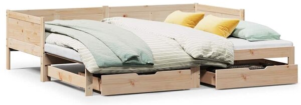 VidaXL kihúzható heverő fiókokkal matrac nélkül 90 x 190 cm