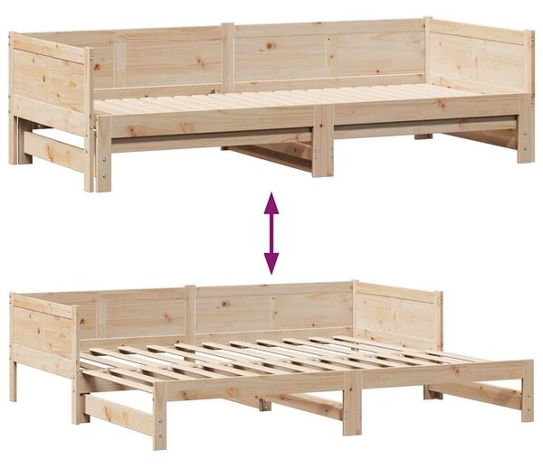 VidaXL kihúzható heverő fiókokkal matrac nélkül 90 x 190 cm