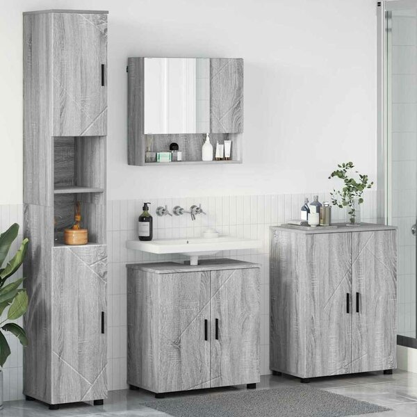VidaXL Fürdőszoba bútor szett 4 db Szürke Sonoma 61 x 35 x 64 cm