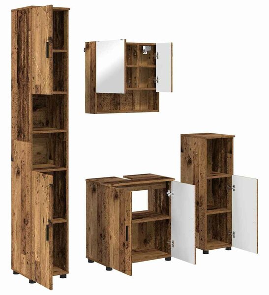 VidaXL Fürdőszoba bútor szett 4 pcs Régi fa 61 x 35 x 64 cm Faanyag