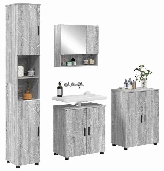 VidaXL Fürdőszoba bútor szett 4 db Szürke Sonoma 61 x 35 x 64 cm