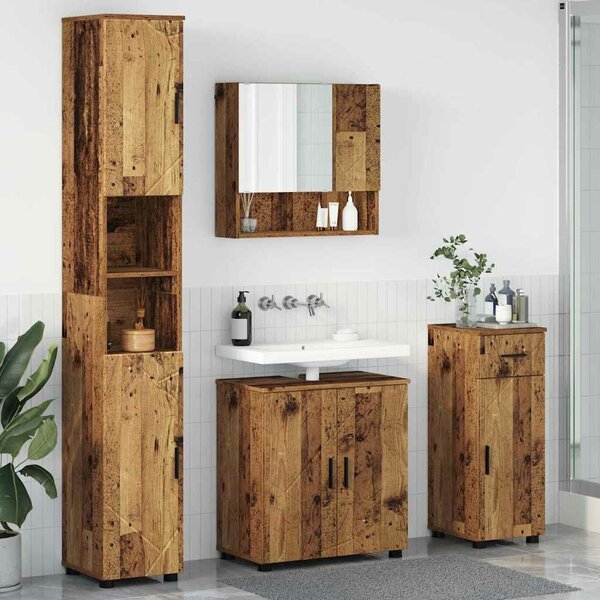 VidaXL Fürdőszoba bútor szett 4 pcs Régi fa 61 x 35 x 64 cm Faanyag