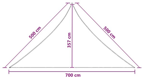 VidaXL Napernyő Vászon 7 x 5 x 5 m HDPE