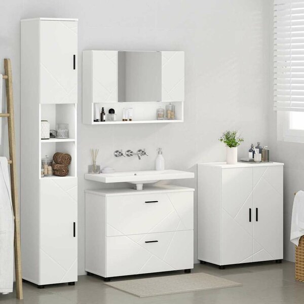 VidaXL Fürdőszoba bútor szett 4 db Fehér 35 x 30 x 192 cm