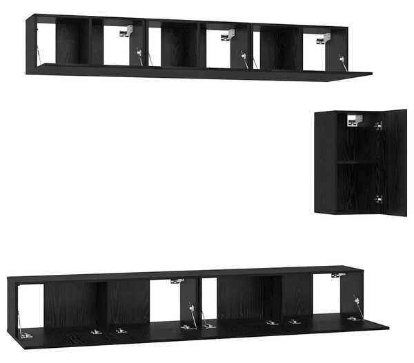 VidaXL TV szekrény garnitúra 6 pcs Musta tammi 100 x 30 x 30 cm