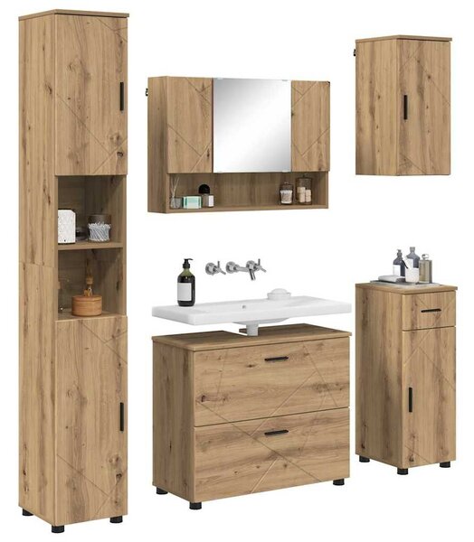 VidaXL Fürdőszoba bútor szett 5 db Artisan tölgy 35 x 30 x 192 cm