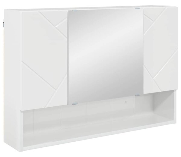 VidaXL Fürdőszoba bútor szett 2 pcs Magasfényű fehér 76.5 x 35 x 64 cm