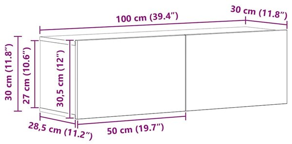 VidaXL TV szekrény garnitúra 6 pcs Musta tammi 100 x 30 x 30 cm