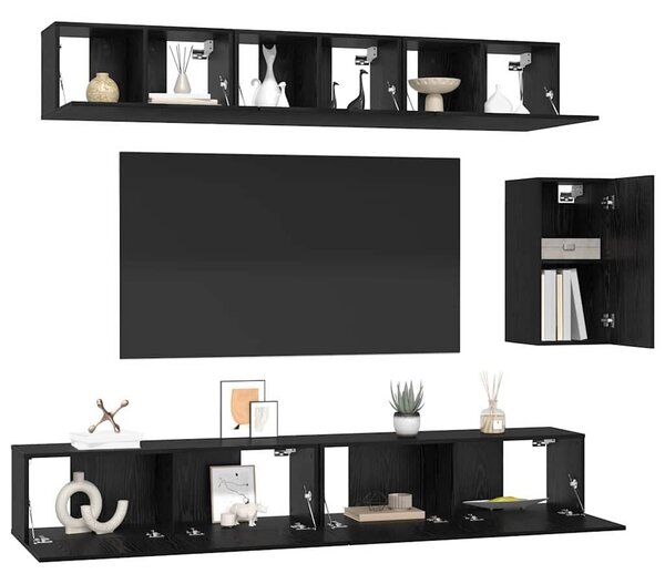 VidaXL TV szekrény garnitúra 6 pcs Musta tammi 100 x 30 x 30 cm