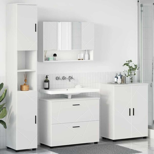 VidaXL Fürdőszoba bútor szett 4 db Fehér 35 x 30 x 192 cm