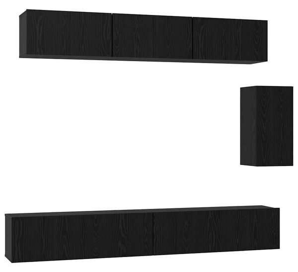 VidaXL TV szekrény garnitúra 6 pcs Musta tammi 100 x 30 x 30 cm