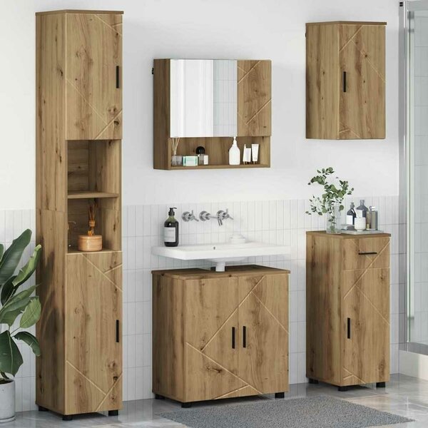 VidaXL Fürdőszoba bútor szett 5 db Artisan tölgy 61 x 35 x 64 cm