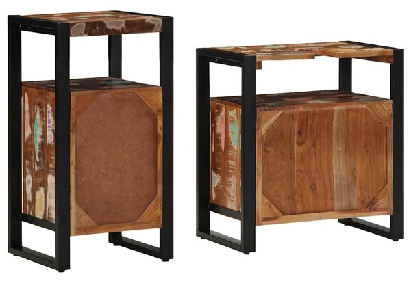 VidaXL Fürdőszoba bútor szett 2 pcs Barna tömör újrahasznosított fa
