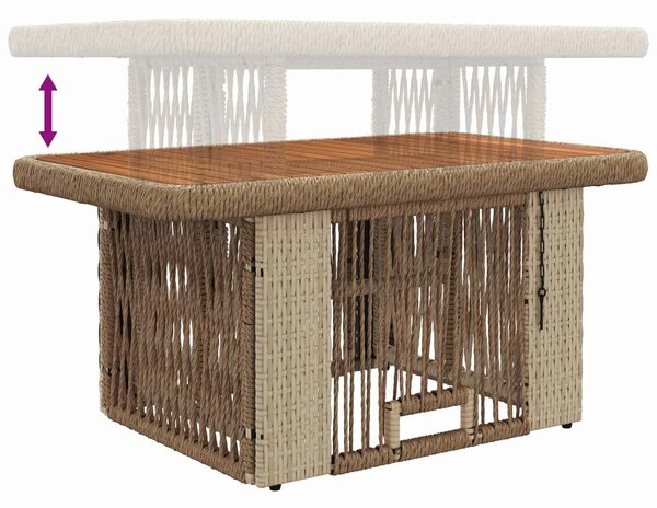 VidaXL Kert étkező szett párnával 3 pcs Beige és krém polirattan