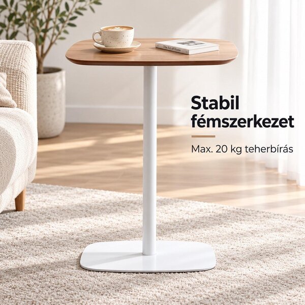 Bárasztal, kerek MDF asztallappal, Ø60 x 105 cm, 20 kg teherbírás, tölgy/fehér
