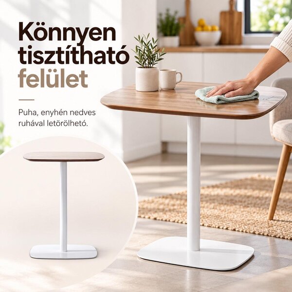 Bárasztal, kerek MDF asztallappal, Ø60 x 105 cm, 20 kg teherbírás, tölgy/fehér