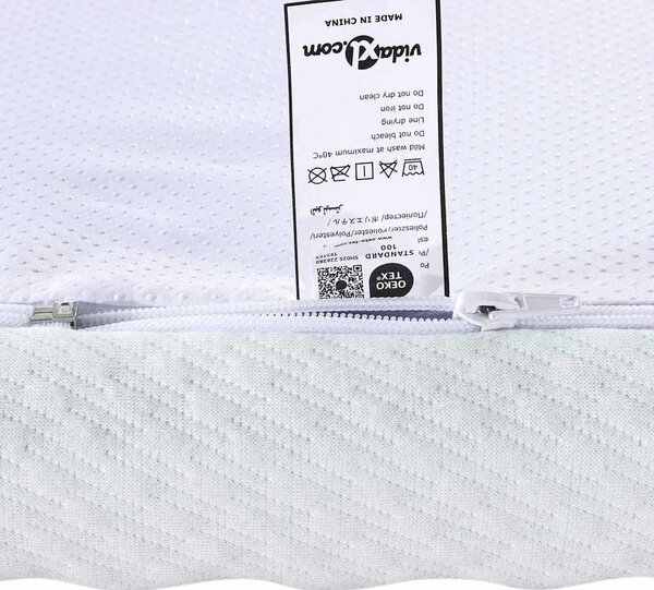 VidaXL Matrac topper Fehér és Zöld 100 x 200 cm Jacquard Szövet