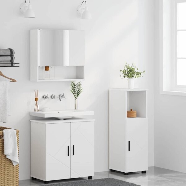 VidaXL Fürdőszoba bútor szett 3 pcs Fehér 61 x 35 x 64 cm Faanyag