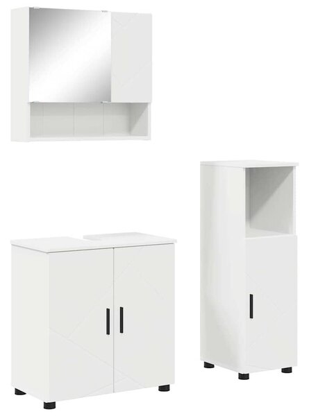 VidaXL Fürdőszoba bútor szett 3 pcs Fehér 61 x 35 x 64 cm Faanyag