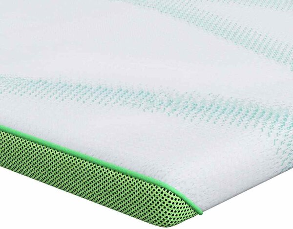 VidaXL Matrac topper Fehér és Zöld 100 x 200 cm Jacquard Szövet