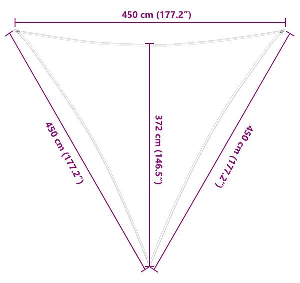VidaXL Napernyő vitorla Világosszürke és fehér 4,5 x 4,5 x 4,5 m