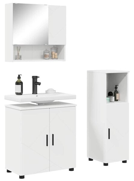 VidaXL Fürdőszoba bútor szett 3 pcs Fehér 61 x 35 x 64 cm Faanyag