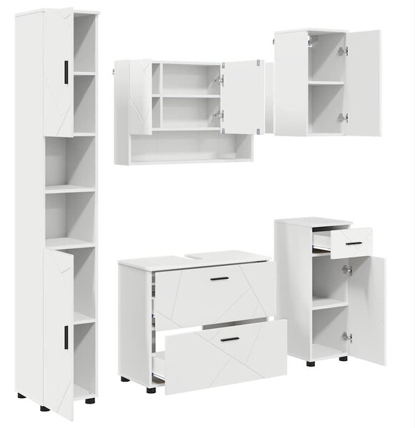 VidaXL Fürdőszoba bútor szett 5 db Fehér 35 x 30 x 192 cm
