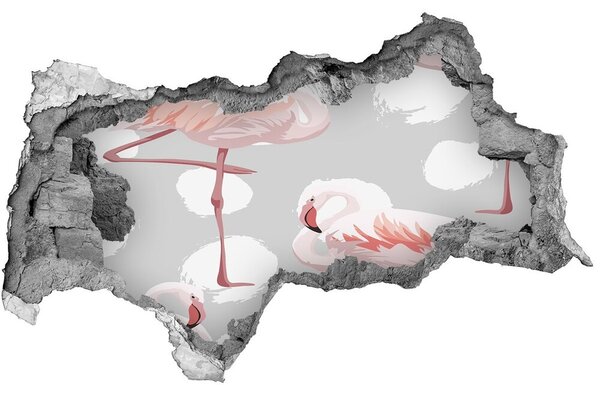 3d fali matrica lyuk a falban Flamingók