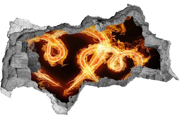 3d fali matrica lyuk a falban Tüzes szív