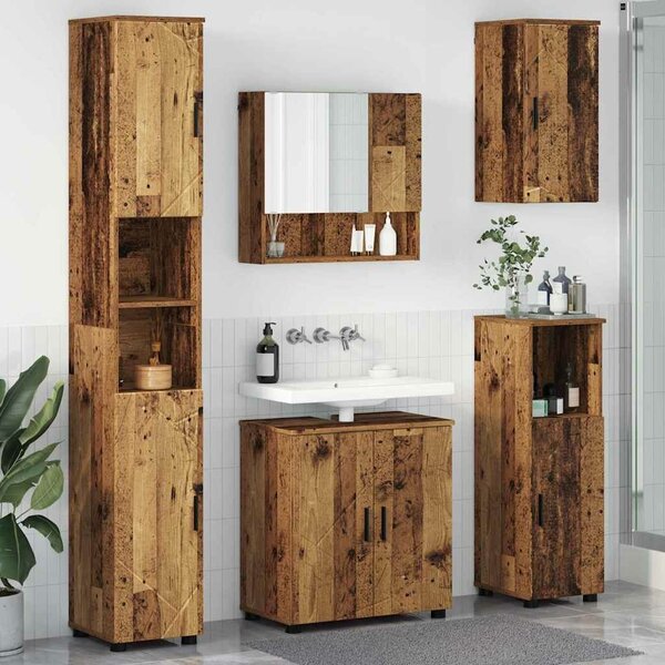 VidaXL Fürdőszoba bútor szett 5 pcs Régi fa 61 x 35 x 64 cm Faanyag
