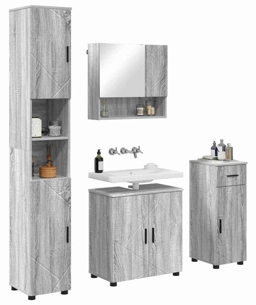 VidaXL Fürdőszoba bútor szett 4 db Szürke Sonoma 61 x 35 x 64 cm