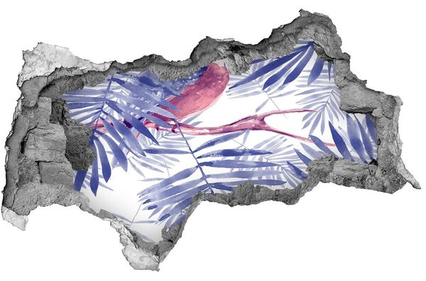 3d fali matrica lyuk a falban Növények és a madarak