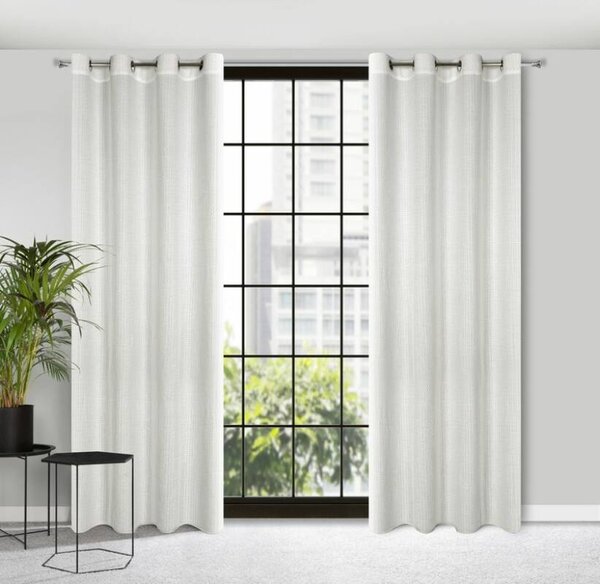 Madison öko stílusú sötétítő függöny Fehér 140x250 cm