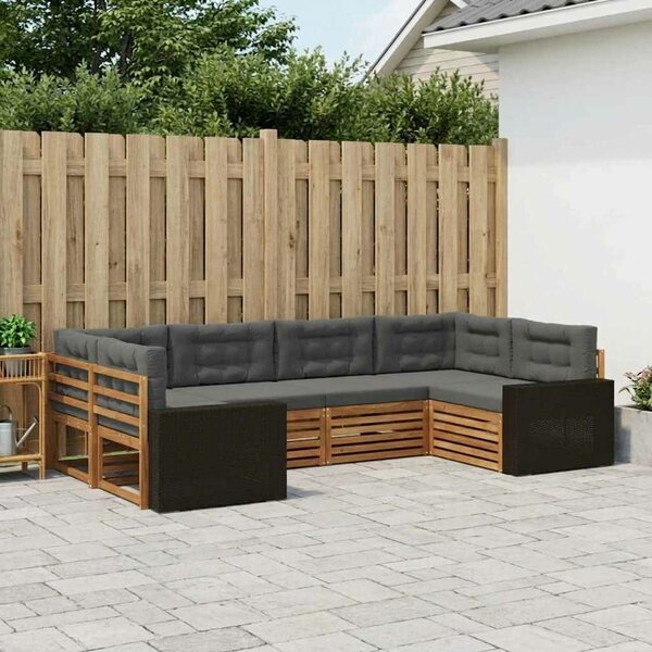 VidaXL Kültéri kanapé szett párnával 6 pcs Természetes és antracit