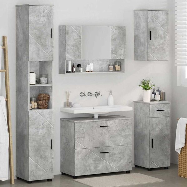VidaXL Fürdőszoba bútor szett 5 db Beton Szürke 35 x 30 x 192 cm