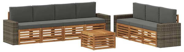 VidaXL Ülőgarnitúrák párnával 8 pcs Tömör Akácfa