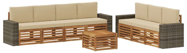 VidaXL Ülőgarnitúrák párnával 8 pcs Tömör Akácfa
