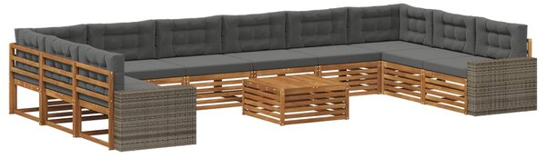 VidaXL Ülőgarnitúrák párnával 11 pcs Tömör Akácfa