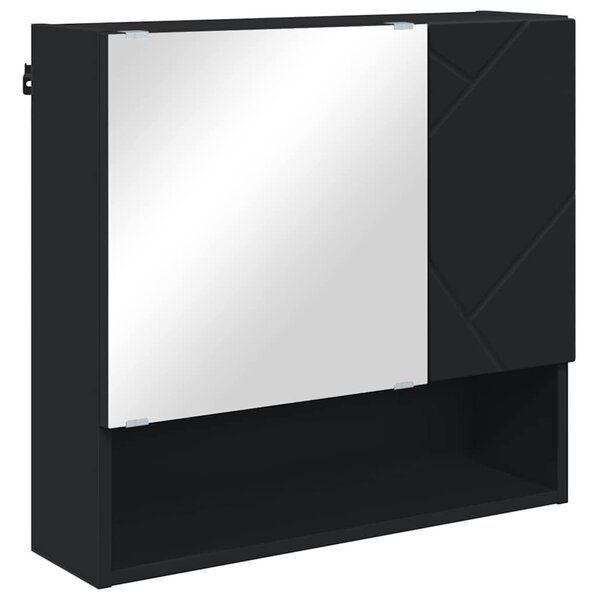 VidaXL Fürdőszoba bútor szett 4 db Fekete 61 x 35 x 64 cm