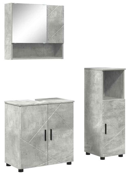 VidaXL Fürdőszoba bútor szett 3 pcs Beton szürke 61 x 35 x 64 cm