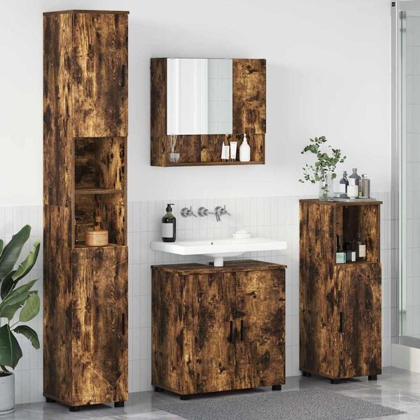 VidaXL Fürdőszoba bútor szett 4 pcs Füstölt tölgy 61 x 35 x 64 cm