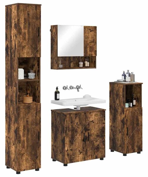 VidaXL Fürdőszoba bútor szett 4 pcs Füstölt tölgy 61 x 35 x 64 cm