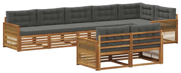 VidaXL Kültéri kanapé szett párnával 8 pcs Természetes és antracit