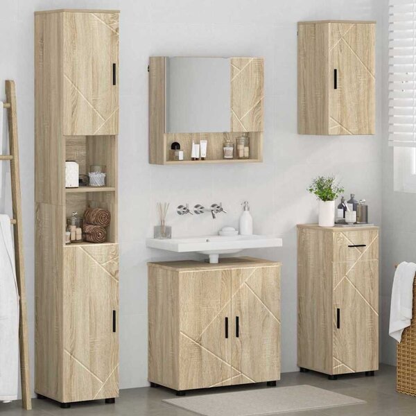 VidaXL Fürdőszoba bútor szett 5 pcs sonoma tölgy 61 x 35 x 64 cm