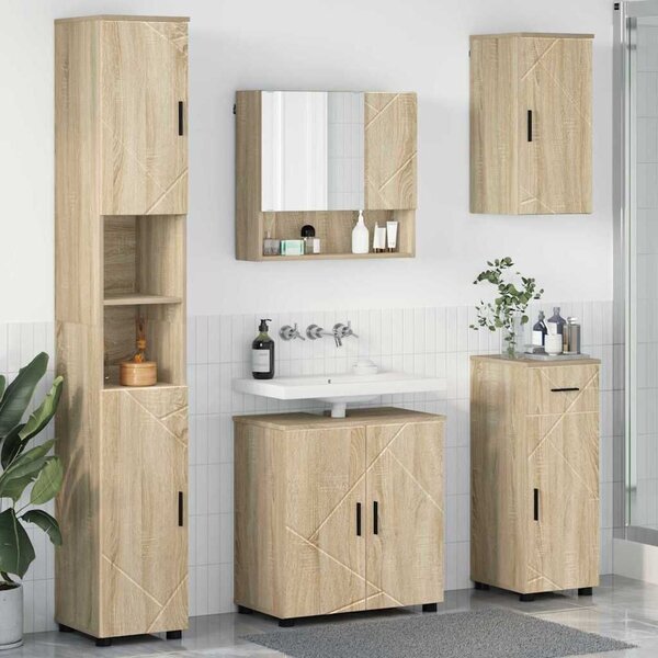 VidaXL Fürdőszoba bútor szett 5 pcs sonoma tölgy 61 x 35 x 64 cm