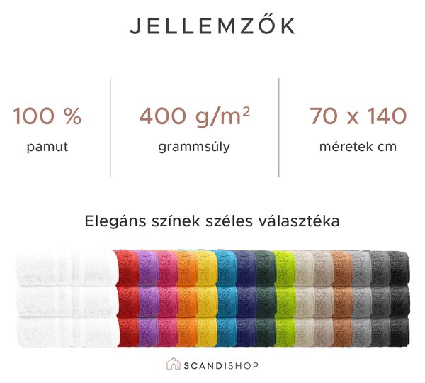 Classic fekete fürdőlepedő 70 x 140 cm, 100% pamut