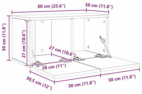 VidaXL TV szekrény garnitúra 4 pcs kézműves tölgy 60 x 30 x 30 cm
