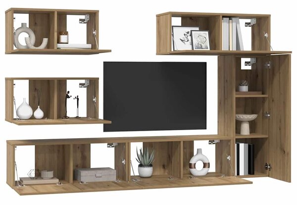 VidaXL TV szekrény garnitúra 6 pcs Artisan tölgy Faanyag