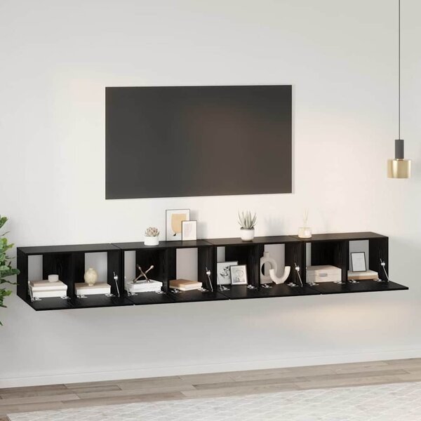 VidaXL TV szekrény garnitúra 4 pcs Musta tammi 60 x 30 x 30 cm Faanyag